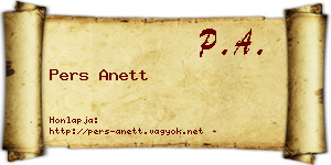 Pers Anett névjegykártya