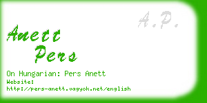 anett pers business card
